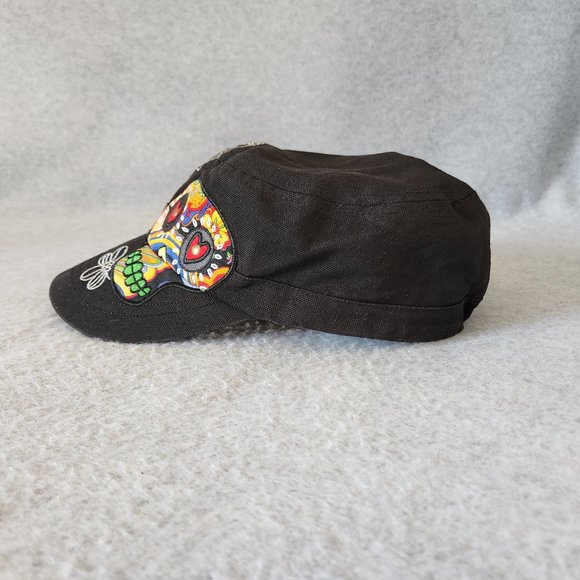 Karma Live in The Moment Embroidered Skull Cap Hat Cotton Black One Size - Picture 5 of 11